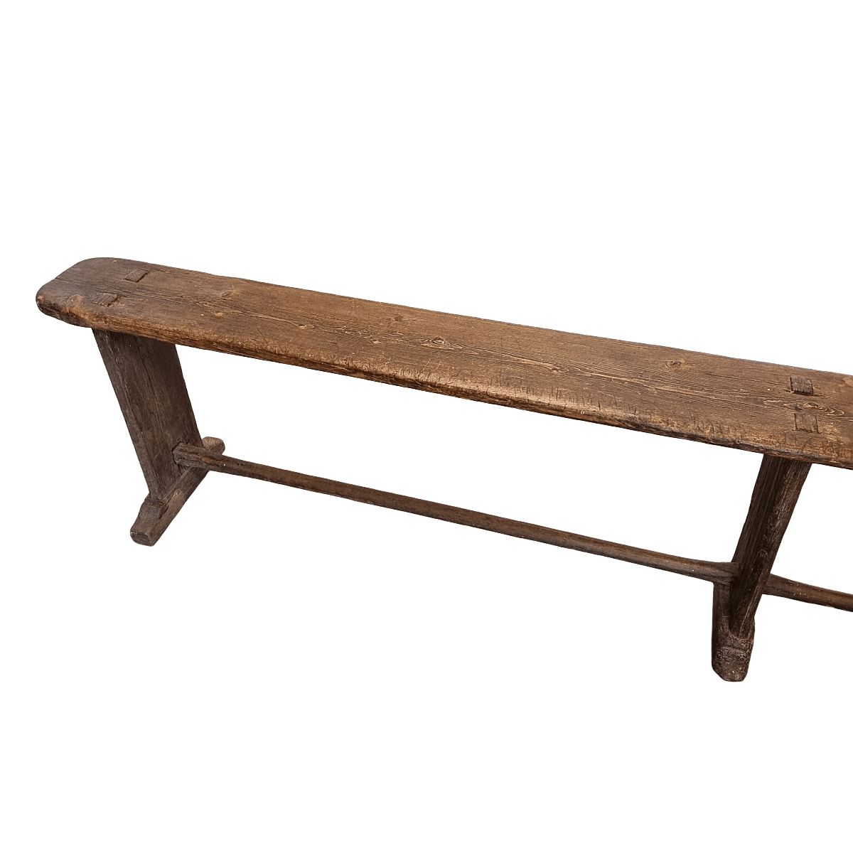 Antique French Wooden Bistro Bench, From Around 1850 photo Furniture