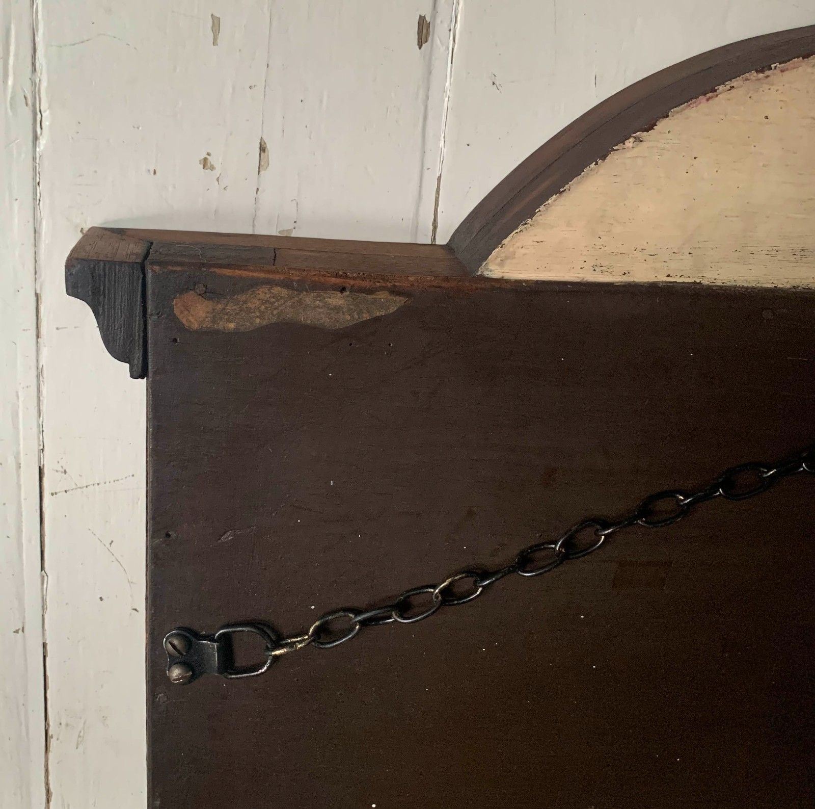 Home Decor Antique Victorian Mirror W/ Bevelled Glass & Mahogany Frame, Carved Pediment photo