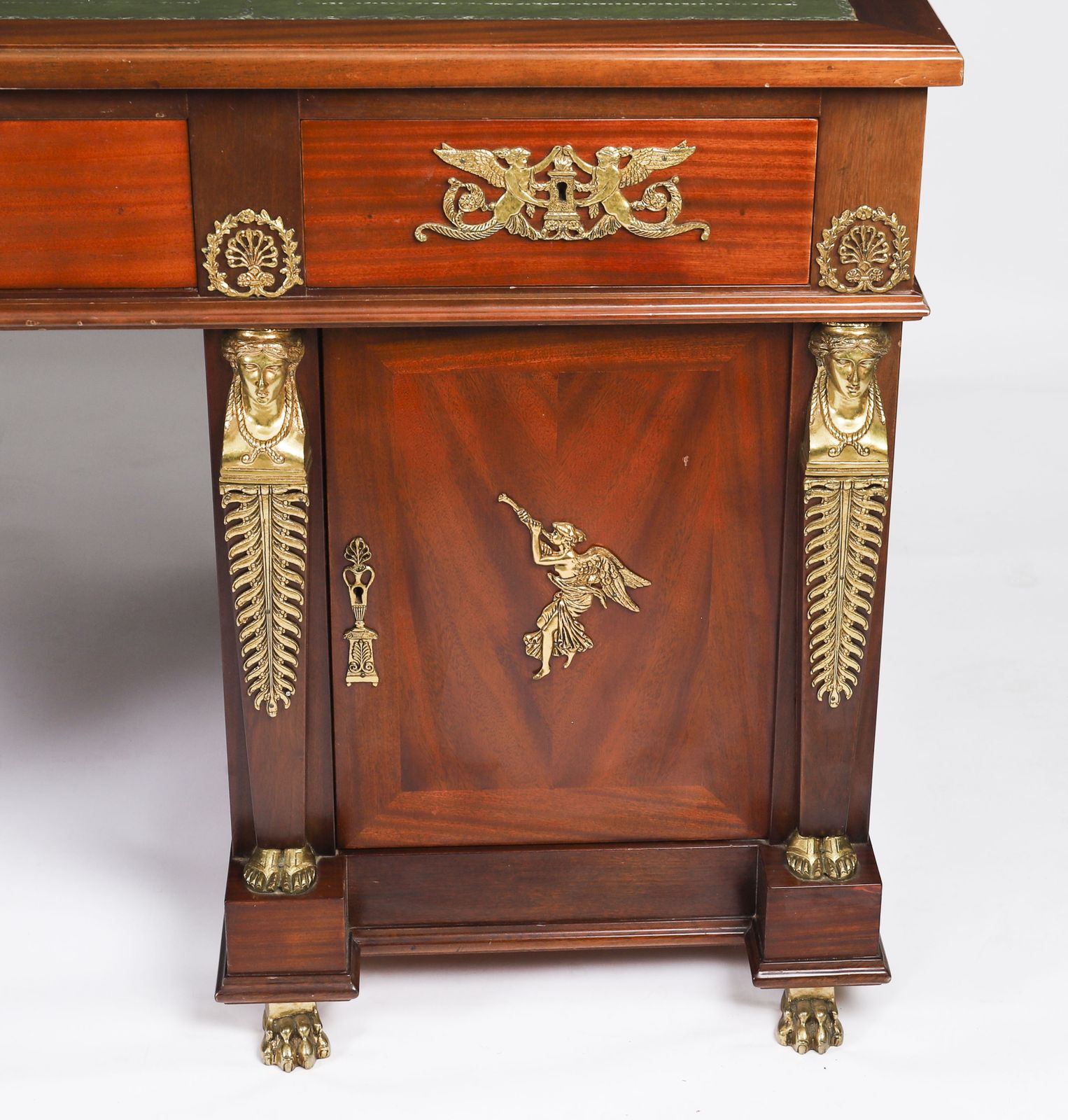 Antique French Empire Ormolu Mounted Desk 20th Century photo vinterior