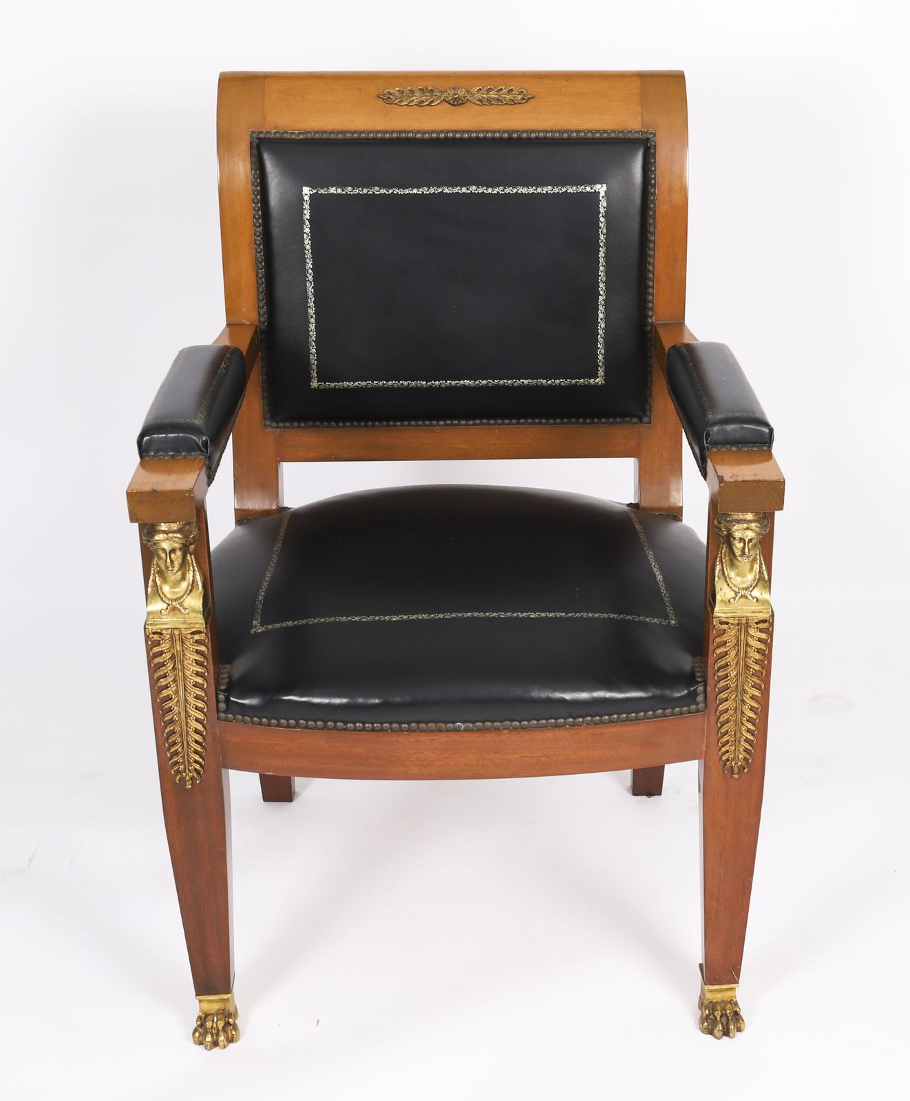Antique French Empire "Fauteuil Du Bureau" Office Chair 19th C photo furniture