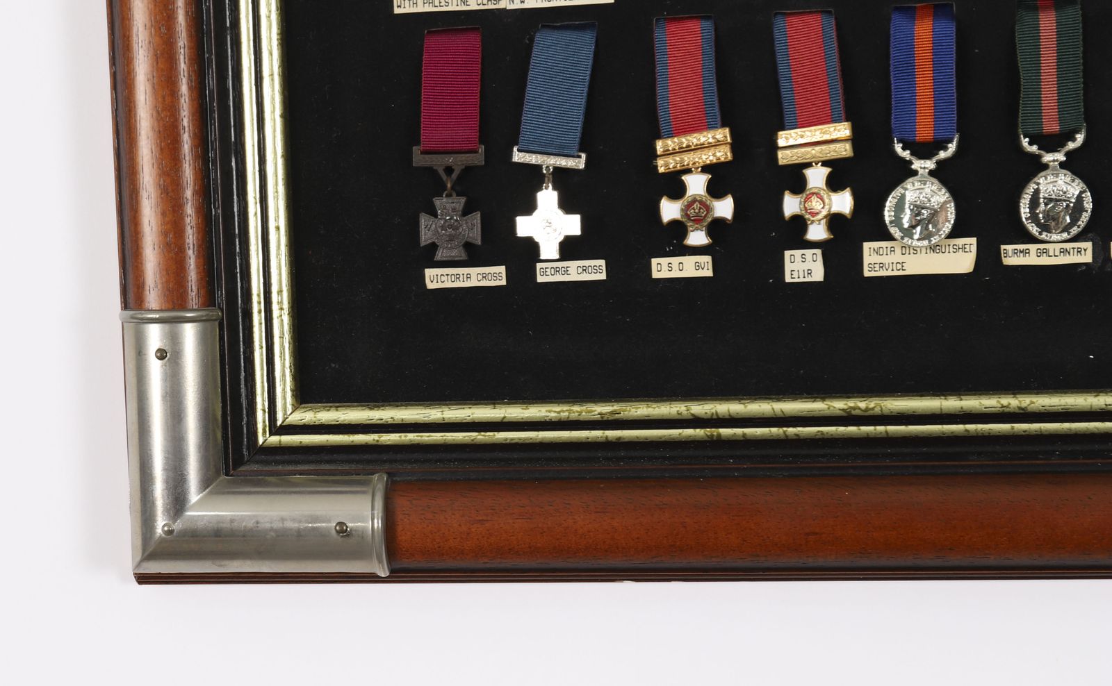 Framed Display Of British Gallantry & Campaign Medals 20th Century photo vintage