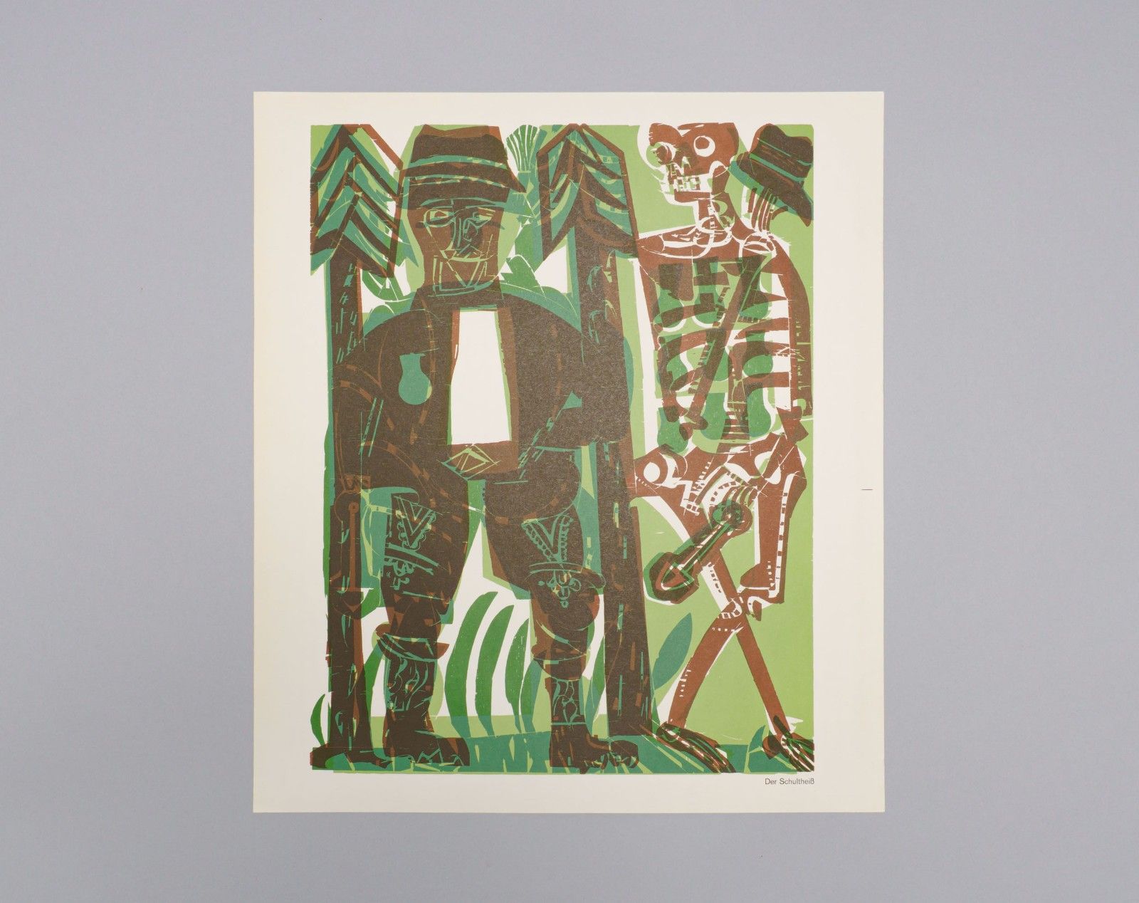 Original 1960s Hap Grieshaber Art Print – ‘The Mayor’ / ‘Der Schultheiß’