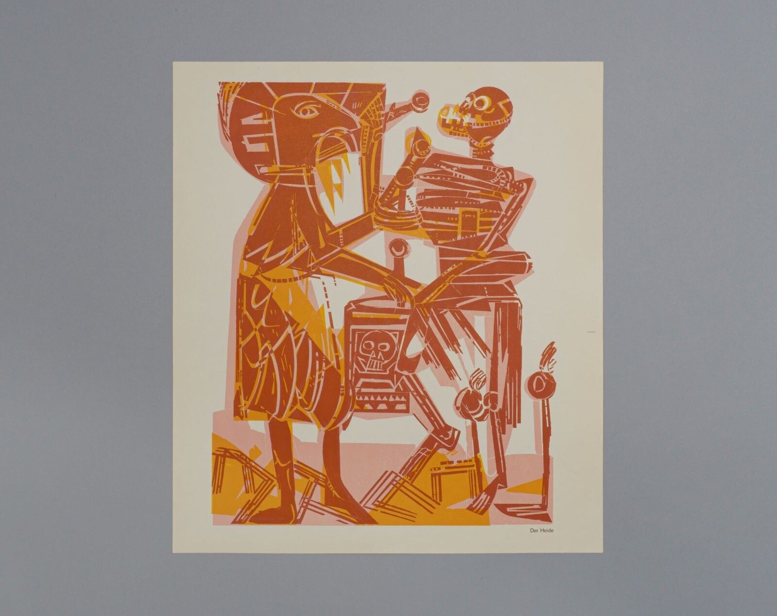 Original 1960s Hap Grieshaber Art Print – ‘The Pagan’ / ‘Der Heide’