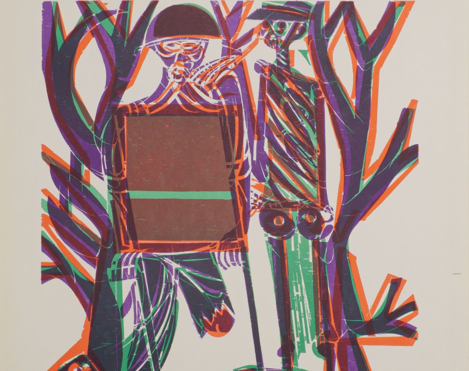 Original 1960s Hap Grieshaber Art Print – ‘The Cripple’ / ‘Der Krüppel’ photo furniture