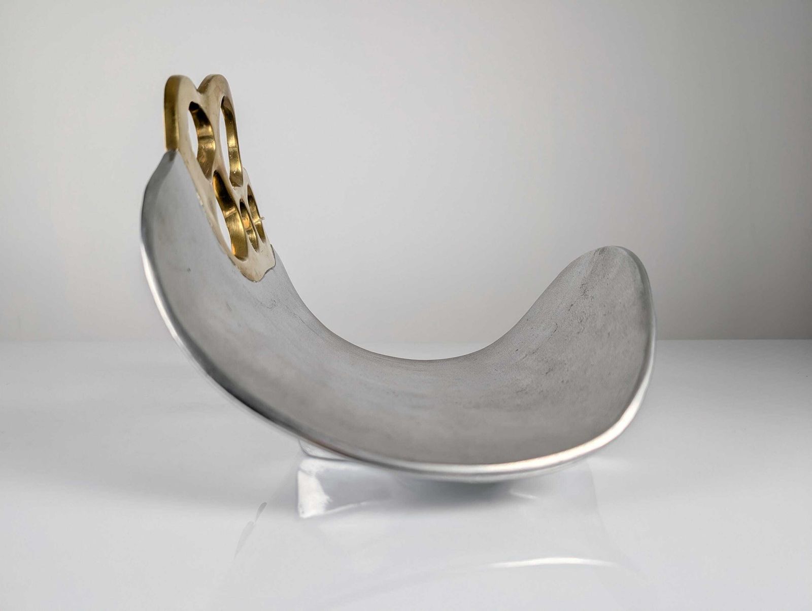 photo furniture Aluminum And Brass Log Rack By David Marshall, Spain, 1980s