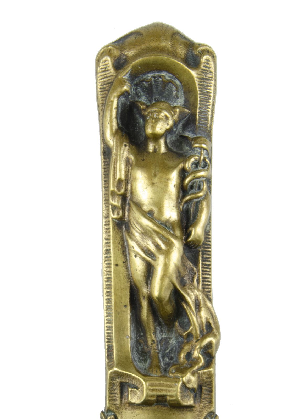 Late 19th Century French Neoclassical Gilt Bronze Letter Opener With Mercury God Motif On Handle photo Home Decor