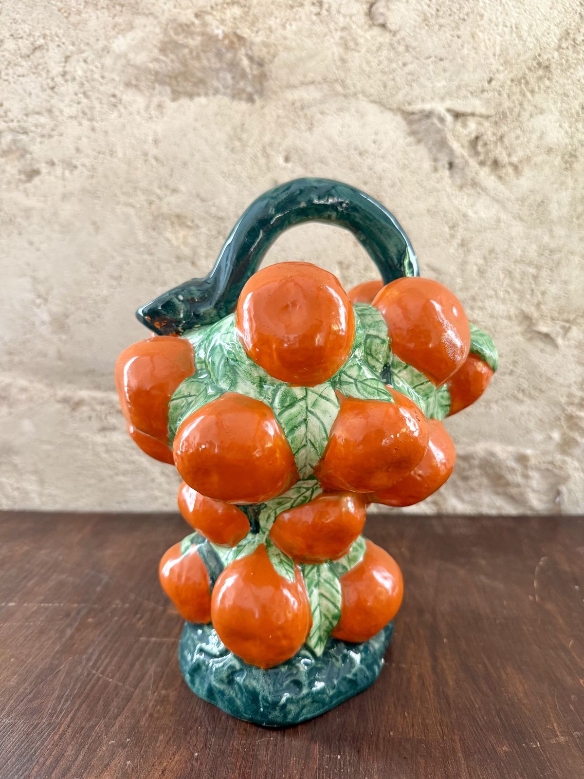 1950s Spanish Majolica Water Cooler Pitcher