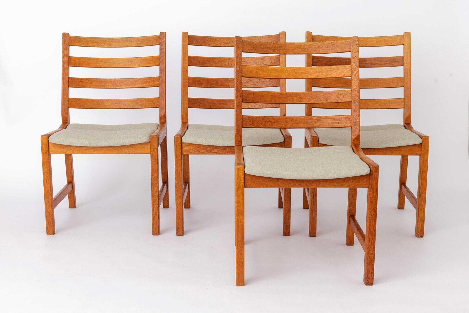 Set Of 6 Kurt østervig Oak Dining Chairs For Kp Møbler, Danish Mid Century Chairs 1960s, Arm & Side Chairs photo buy