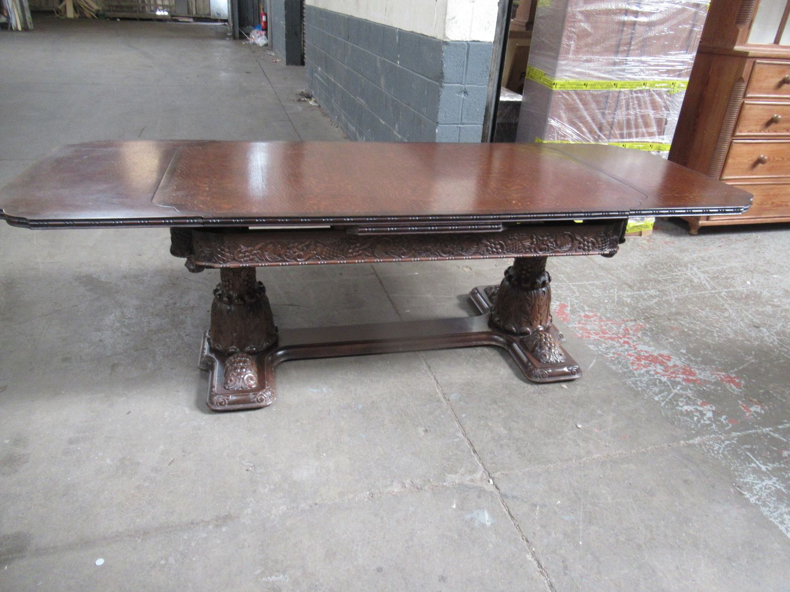 Large  Extending  Oak Dining Table  To Seat 8/10 photo furniture