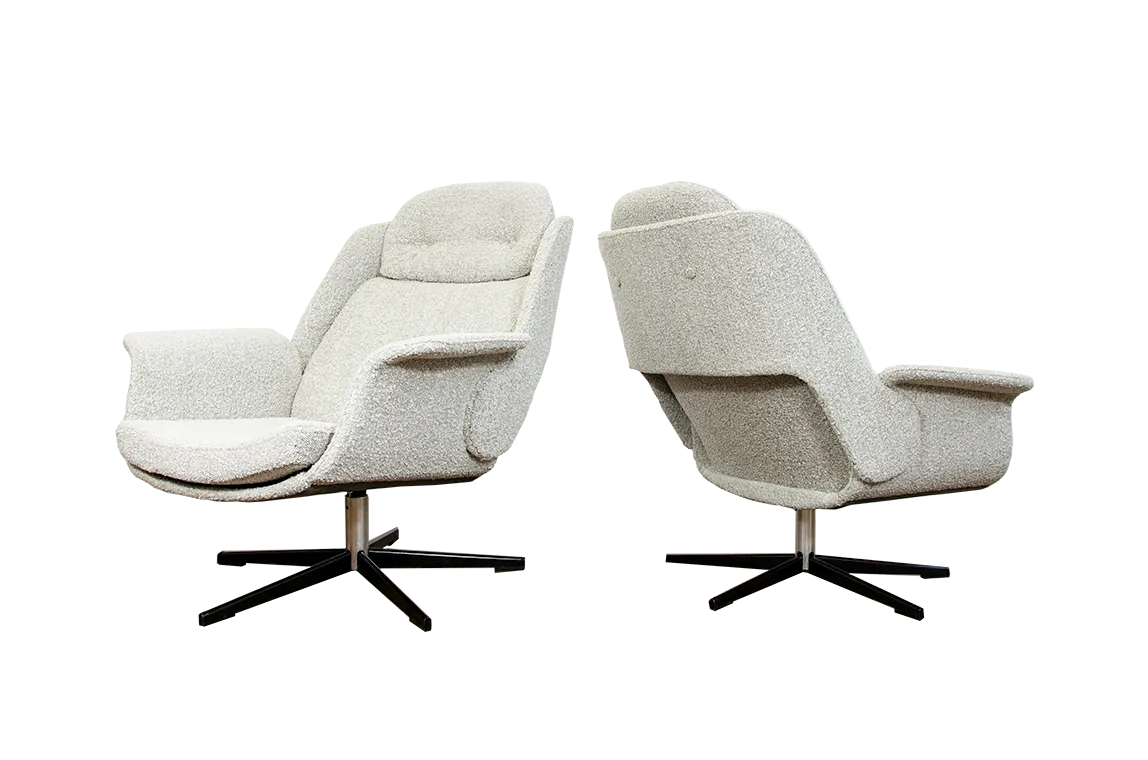 Vintage Large Swivel Chairs "B7041" From Zpm Radomsko, Poland, 1970