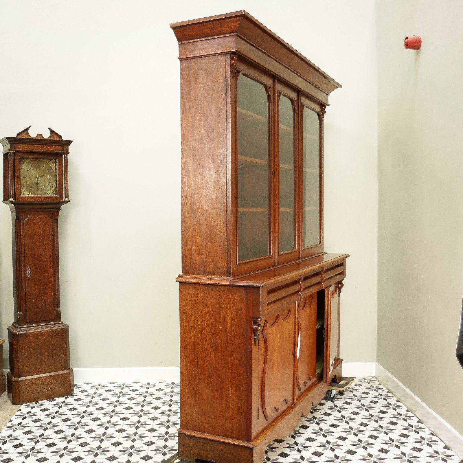 photo for sale Antique Mahogany Bookcase Kitchen Dresser Display Cabinet  Late Victorian