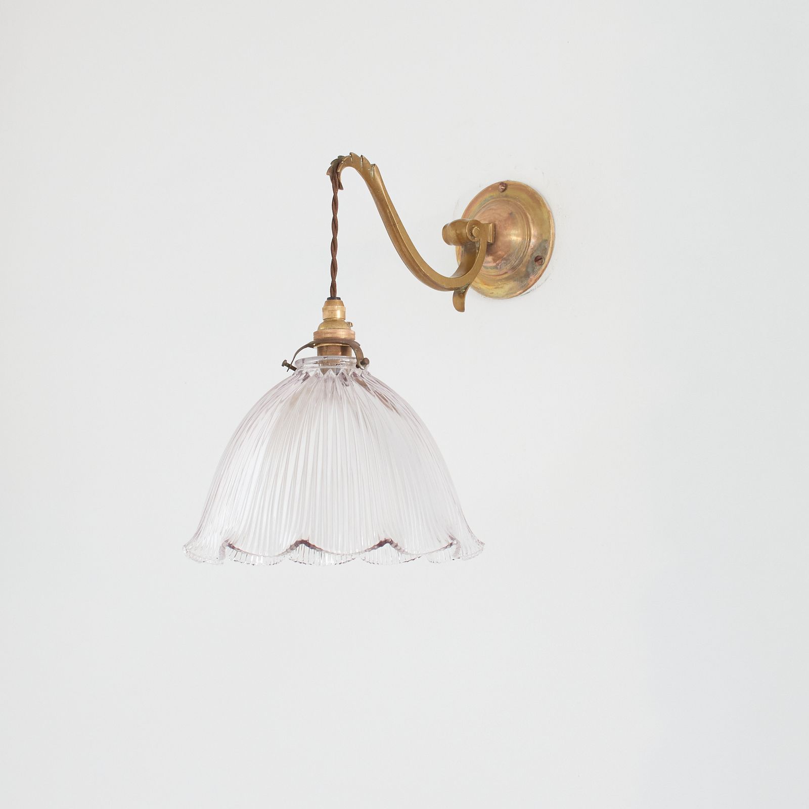 Antique Reclaimed Glass Holophane Wall Light – K