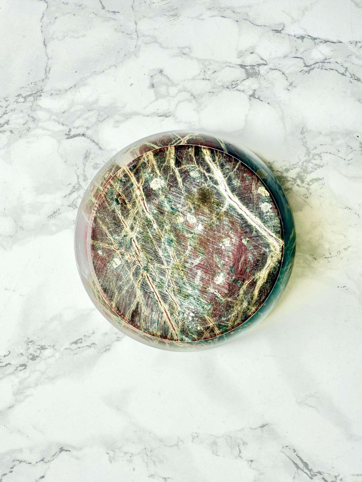 Pedestal Bowl Burgundy Serpentine Antique Grand Tour Style Storage Nick Nacks Ring Tray Tabletop Decor Key Tray Bedside Table Trinket Dish photo for sale