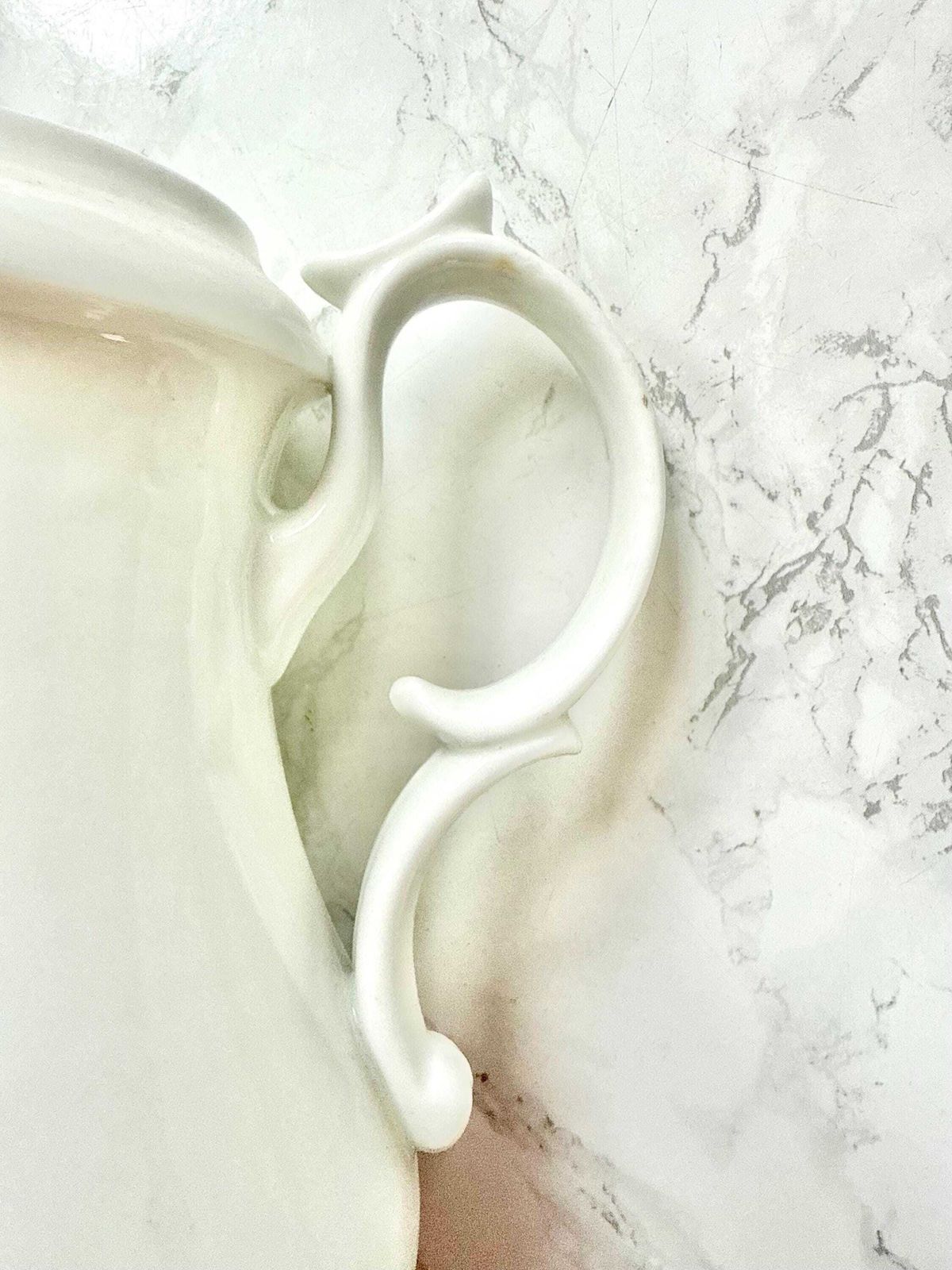 Antique 1830 French Bourbon Romantic Restauration Era Large Tea Or Coffee Pot Pourer White Plain Porcelain Of Paris Lion Head Spout photo for sale