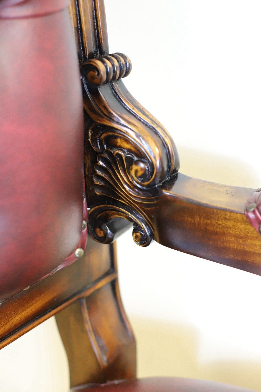Furniture Stunning Victorian Empire Style Gilt Carved Wood Executive Swivel Chair photo