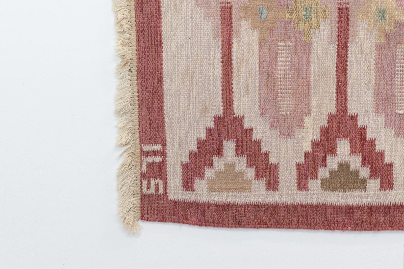 Swedish Kilim In Tones Of Red, 1960s photo for sale