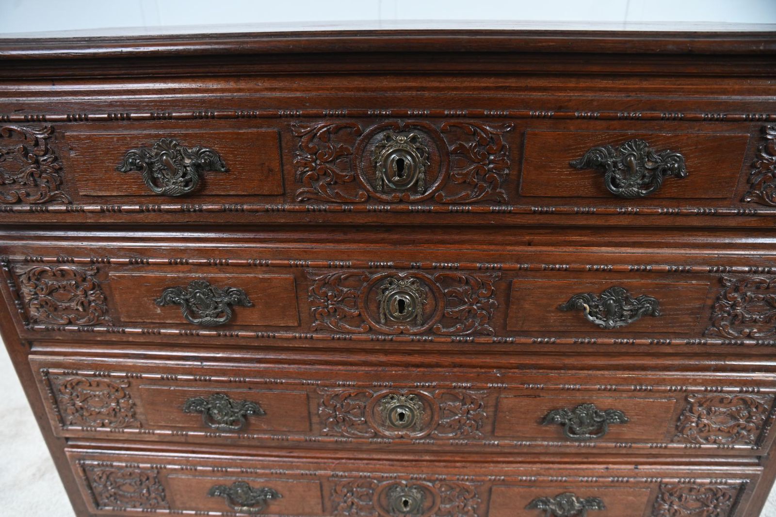 French Provincial Normandy Commode 1780 Oak Chest Drawers photo vinterior