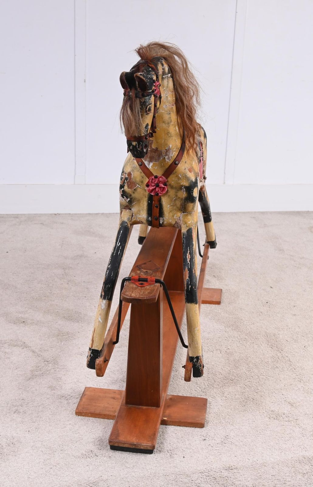 Antique Wooden Rocking Horse Children Toy photo for sale
