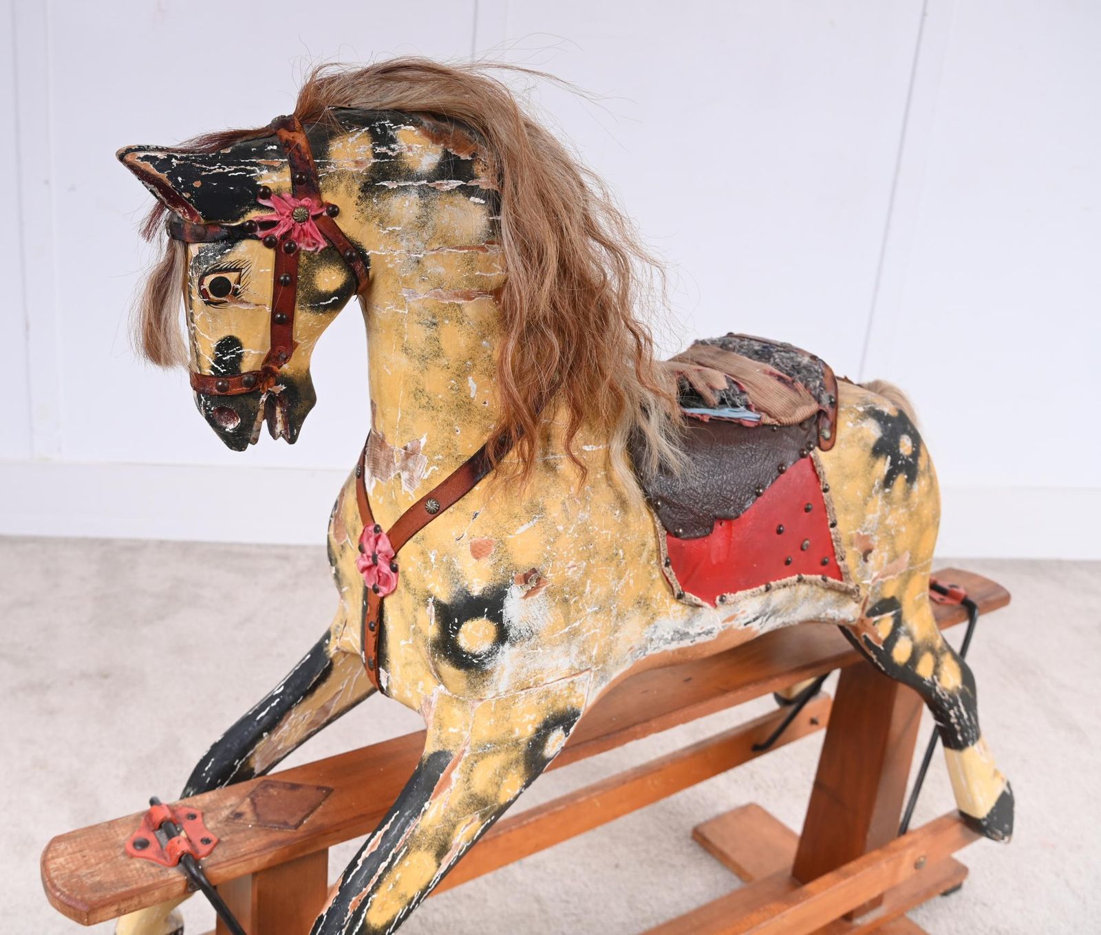 photo for sale Antique Wooden Rocking Horse Children Toy