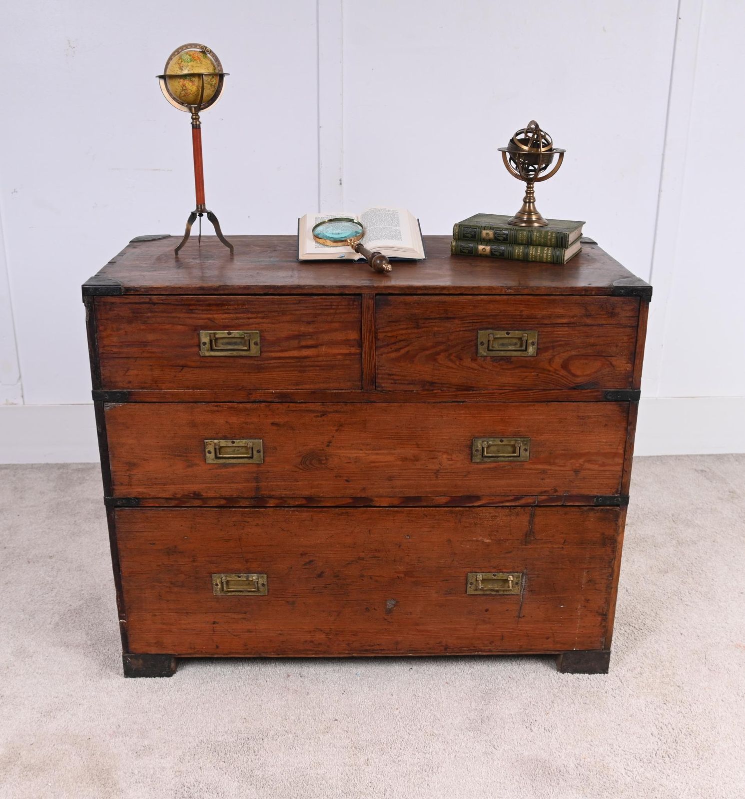 Antique Military Campaign Chest Pine Holloway And Son 1880 photo furniture