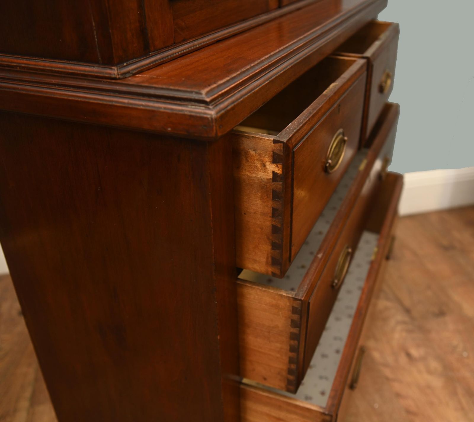 Victorian Libraray Bookcase Cabinet Chest Mahogany 1850 photo vintage