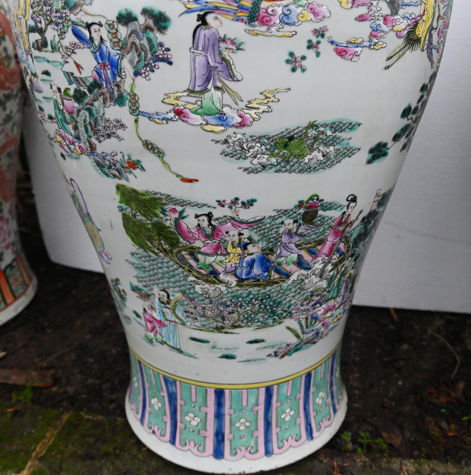 photo for sale Pair Chinese Porcelain Vases   Qianlong Ginger Jars 4ft Tall