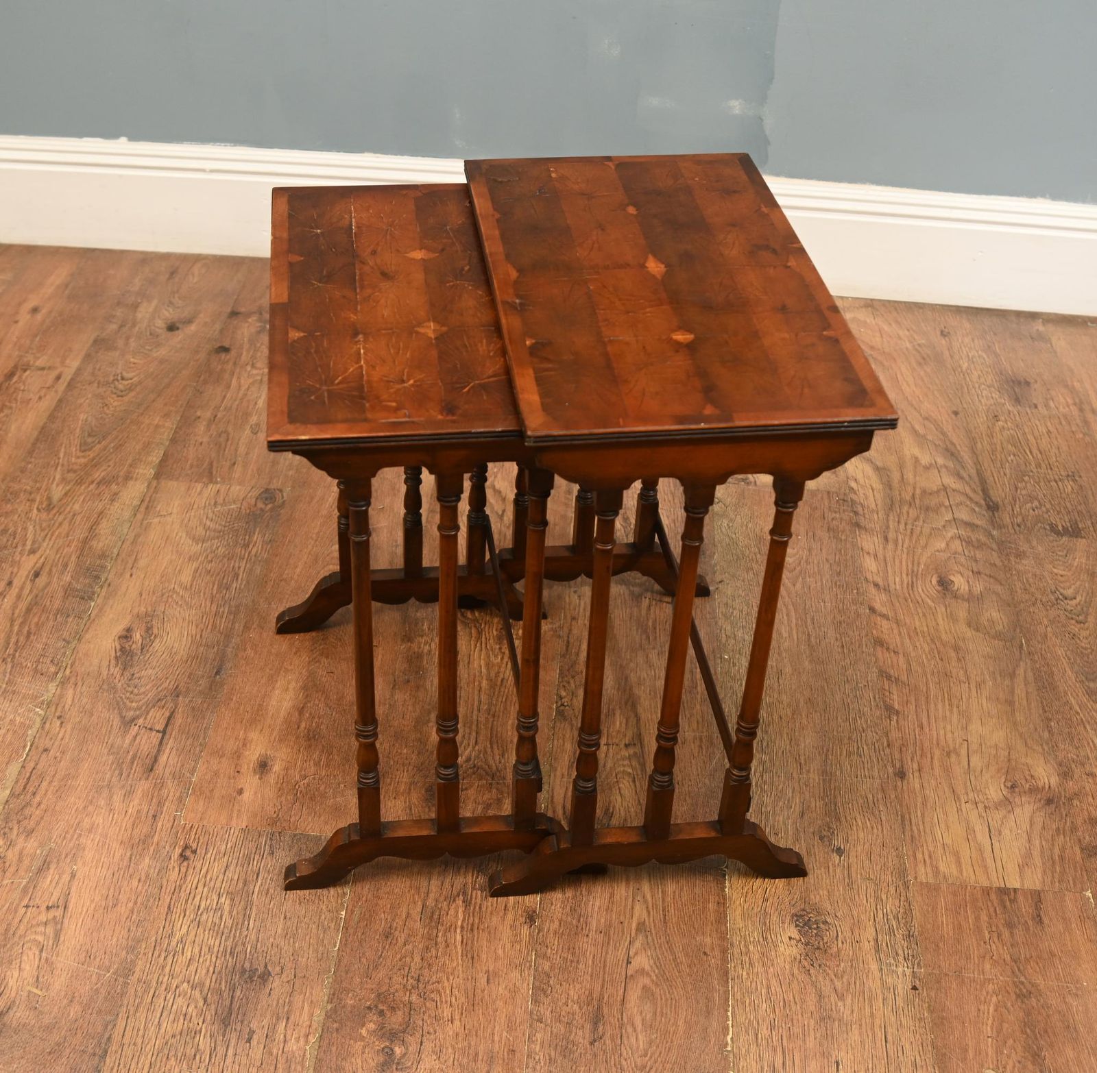 Pair Of Edwardian Mahogany Occasional Tables 1900 Tea Turned Supports photo furniture