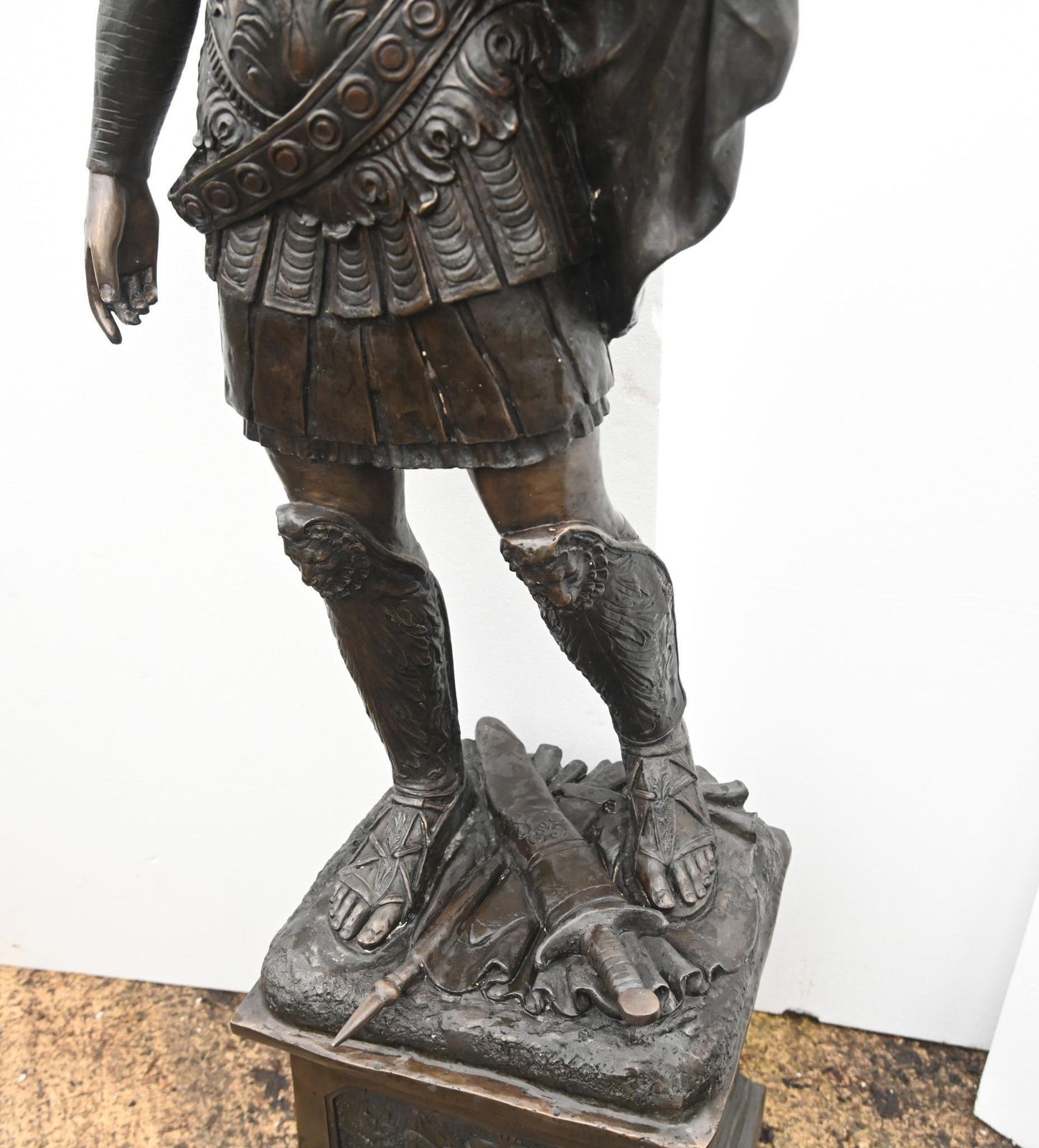 Xl Bronze Roman Gladiator Statues Lamps Figures 8 Ft 246 Cm Security Guards photo vintage