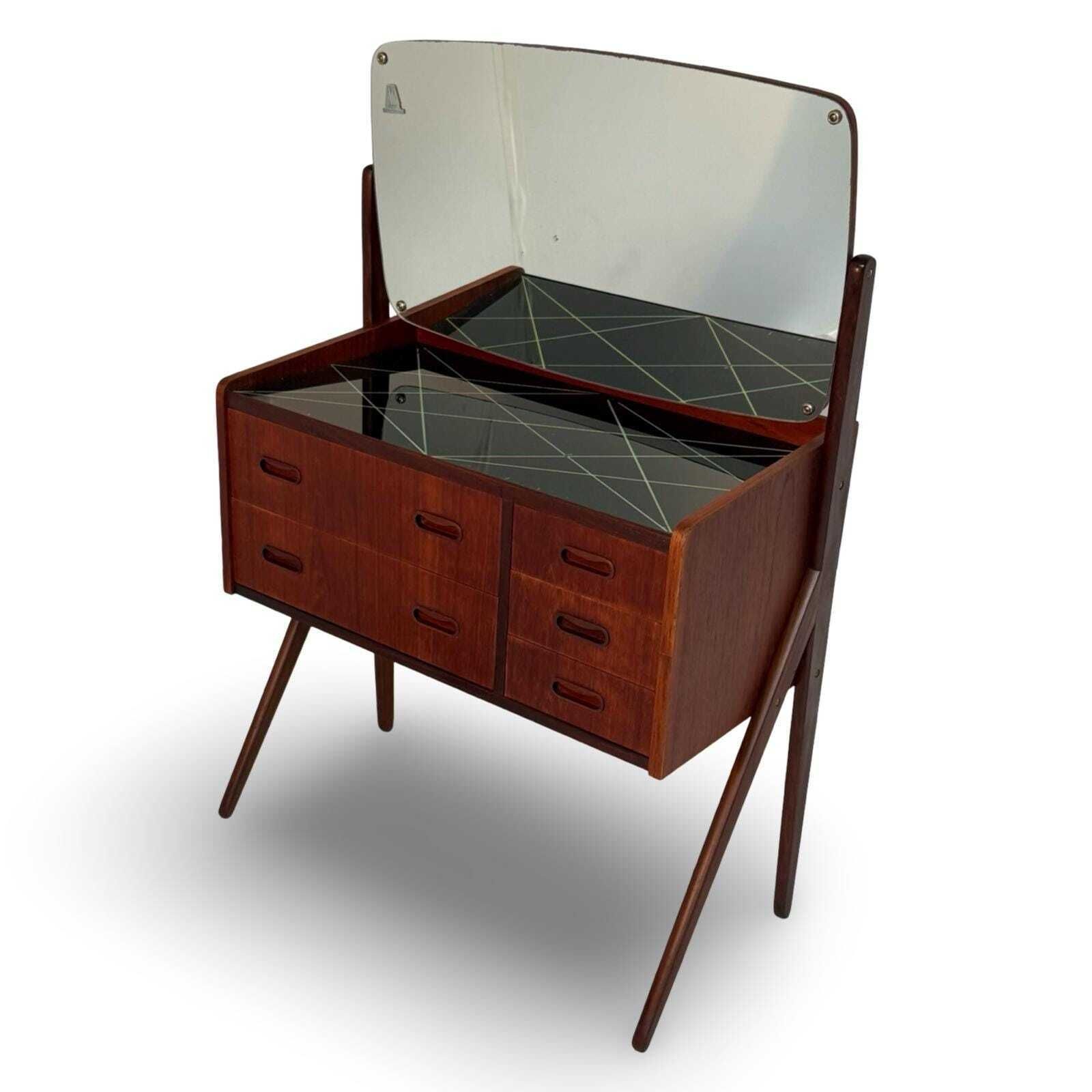 Vanity   1960's   Danish   Ag Spjel Kobber Beskyttet   Teak Wood photo for sale