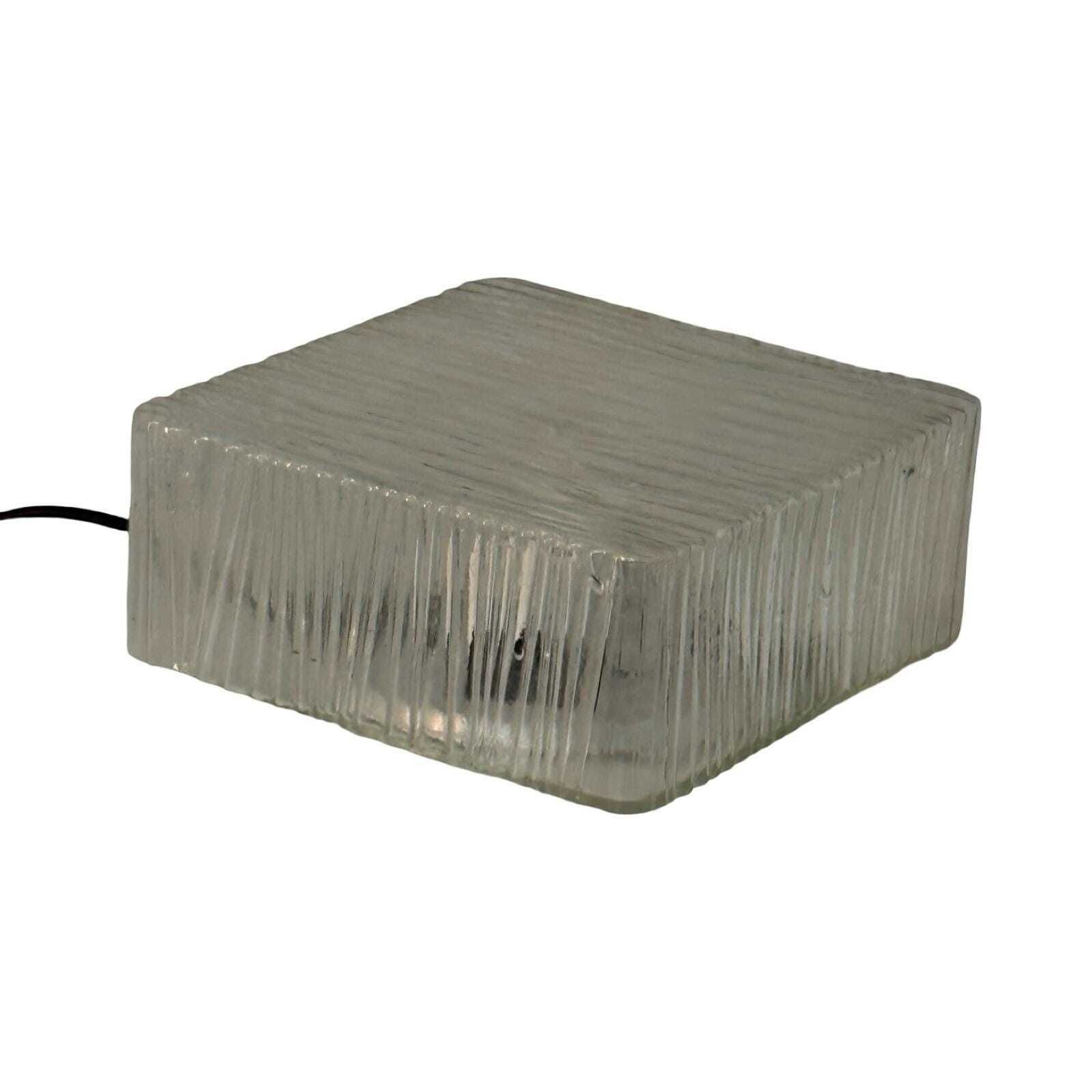 Vintage   Ceiling Or Wall Mounted Lamp With Ribbed Glass And Metal Mount   Ca. 1970, Czechoslovakia photo 227.0