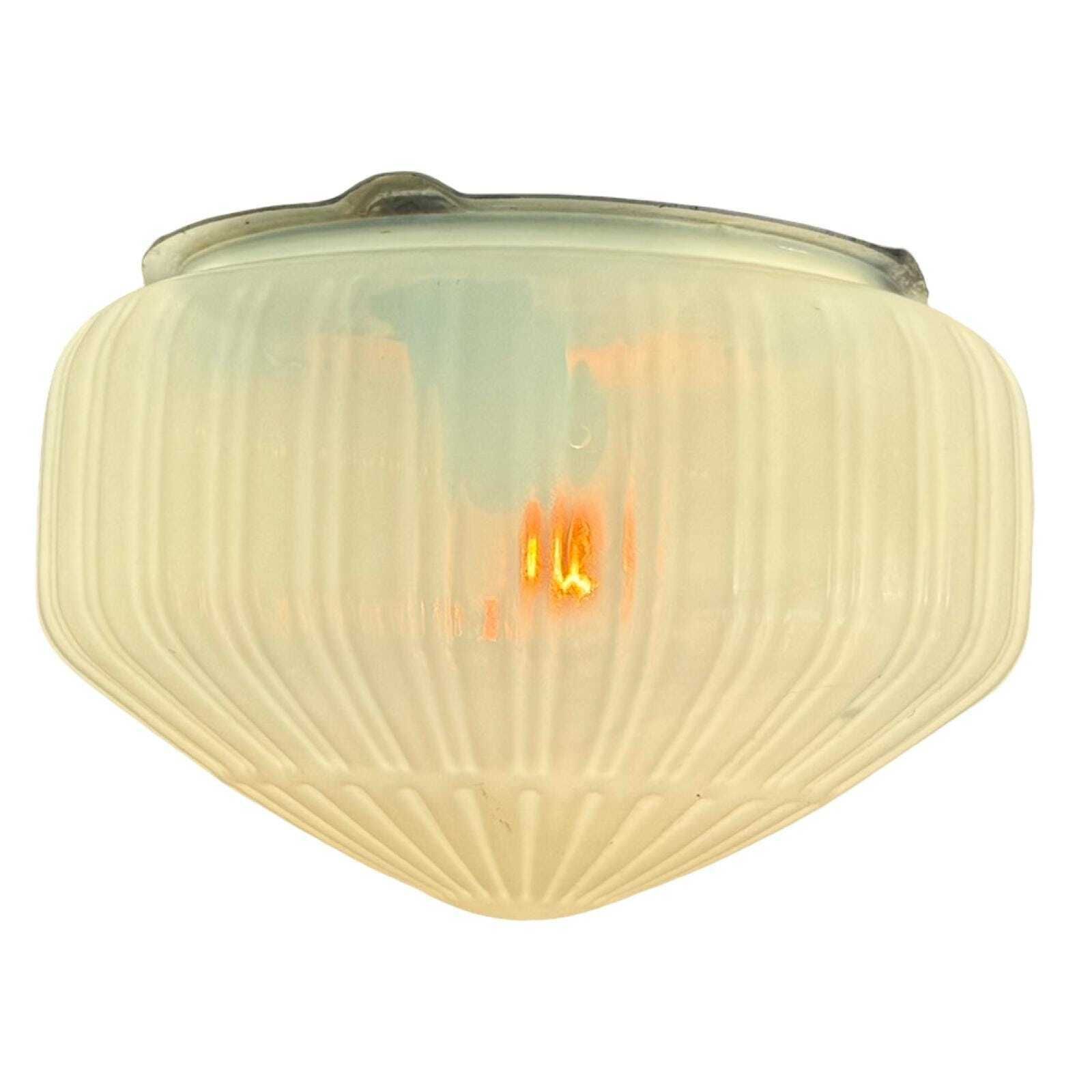 Art Deco (Style)   Ceiling Or Wall Mounted Lamp With Opaline Glass And Metal Mount   Ca. 1960, Czechoslovakia   Multiple In Stock