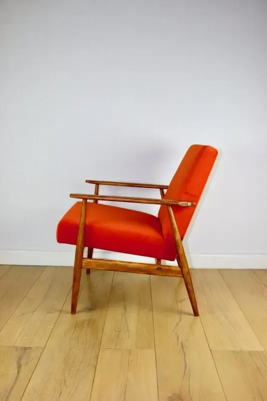"Lis" Armchair, 1970s, Designed By Henryk Lis, Orange photo vintage
