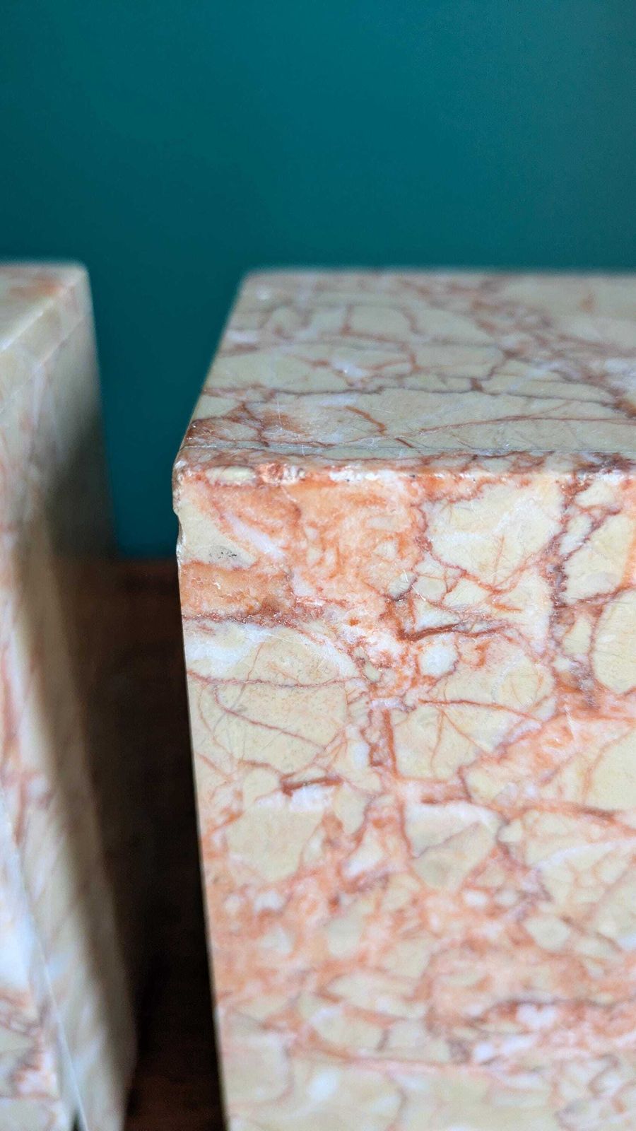 Vintage Art Deco Marble Bookends – Geometric Stone Book Holders, 1930s Style Shelf Decor, Neutral Tones Office Accent photo 97.0