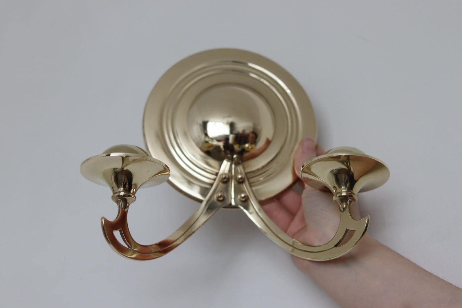 Pair Of Mid Century Swedish Brass Sconces photo 315.0