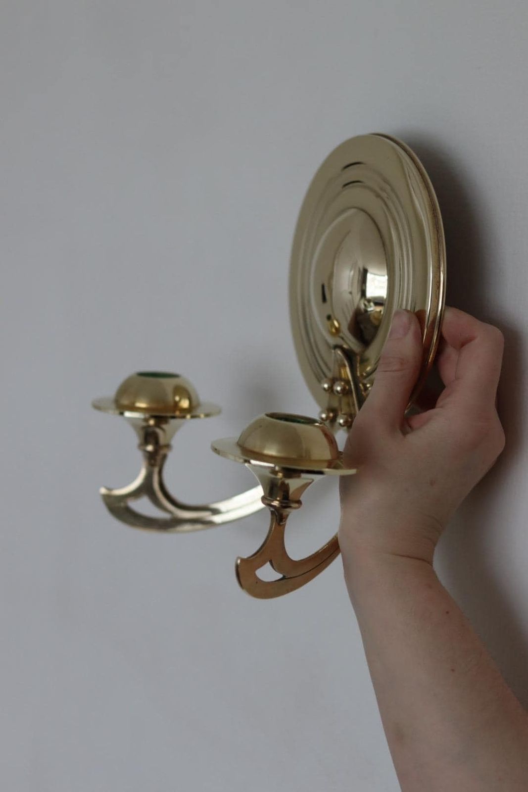 Pair Of Mid Century Swedish Brass Sconces photo vinterior