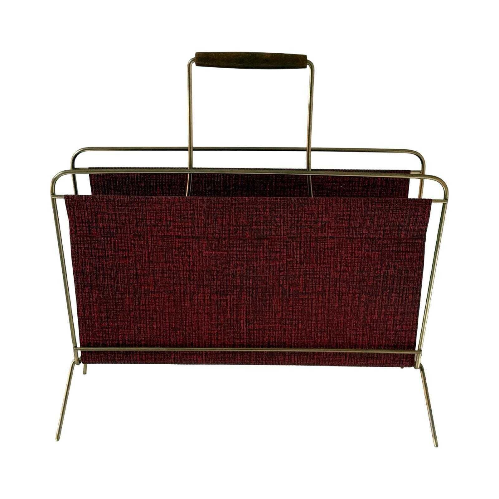 Atomic Age / Mcm   Newspaper Basket / Magazine Rack   Brass   Ca. 1960's photo 227.0