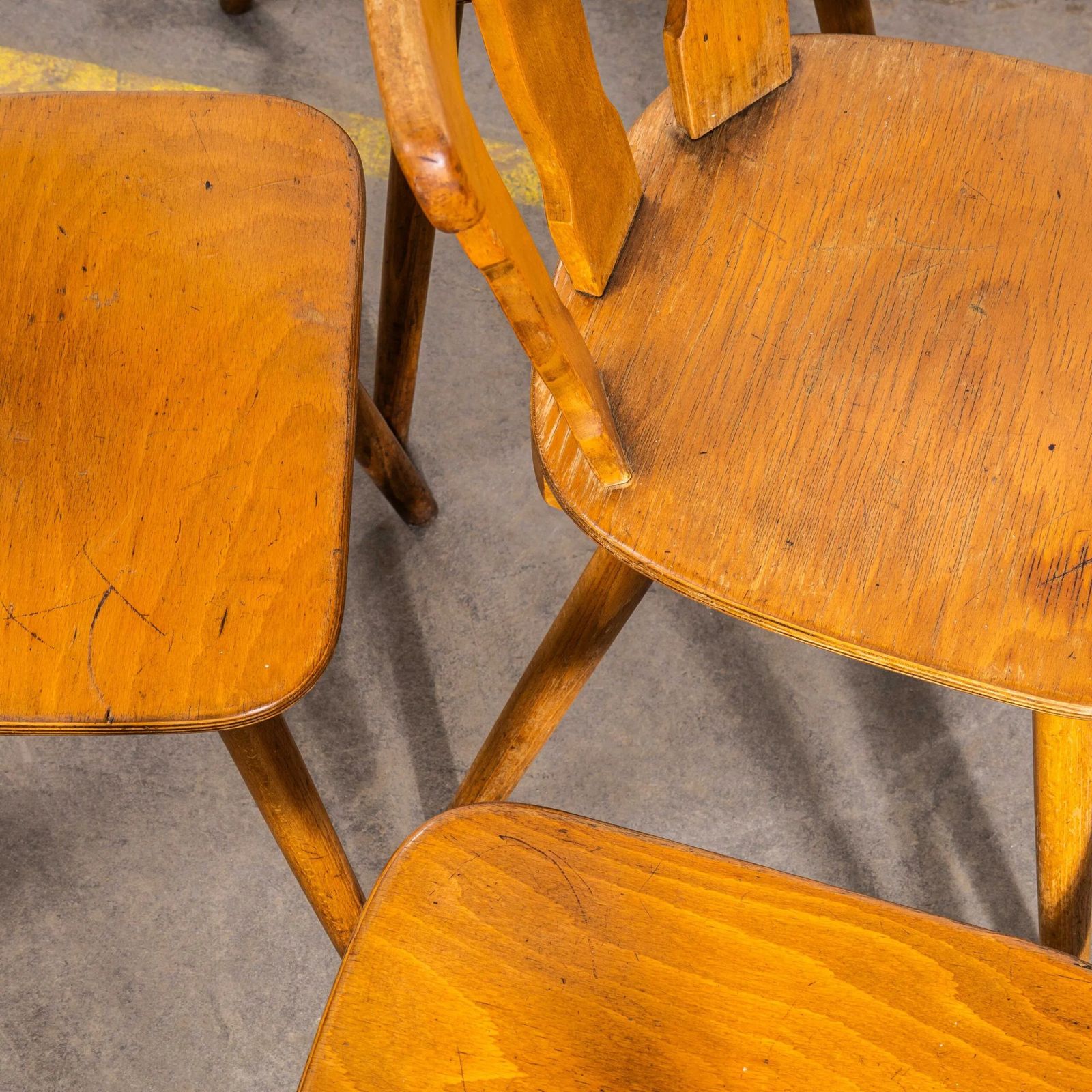 photo for sale 1950’s Classic Regional Alsace Blonde Dining Chair – Set Of Six