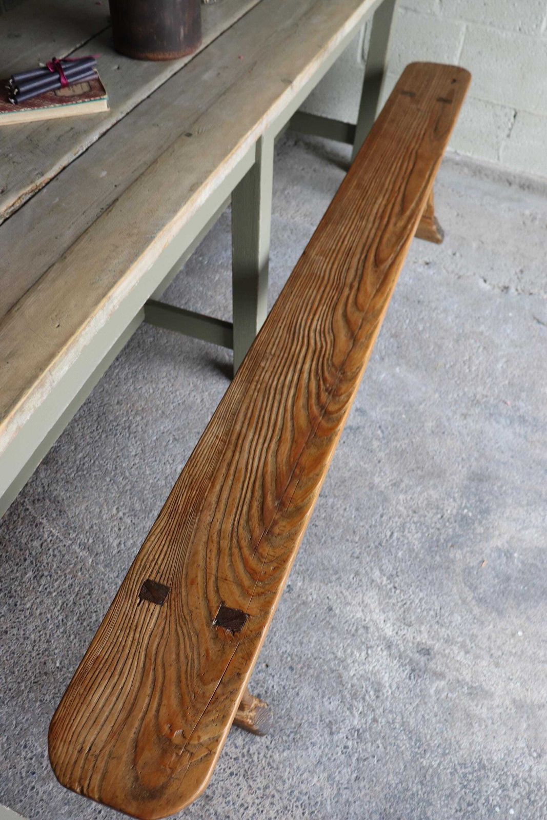Superb Matching Pair Of Rustic 7ft French Pine Refectory Benches photo Furniture