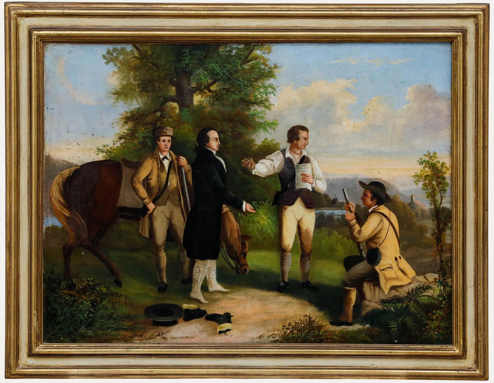 After Asher Brown Durand (1796 1886) Oil, The Capture Of Major André