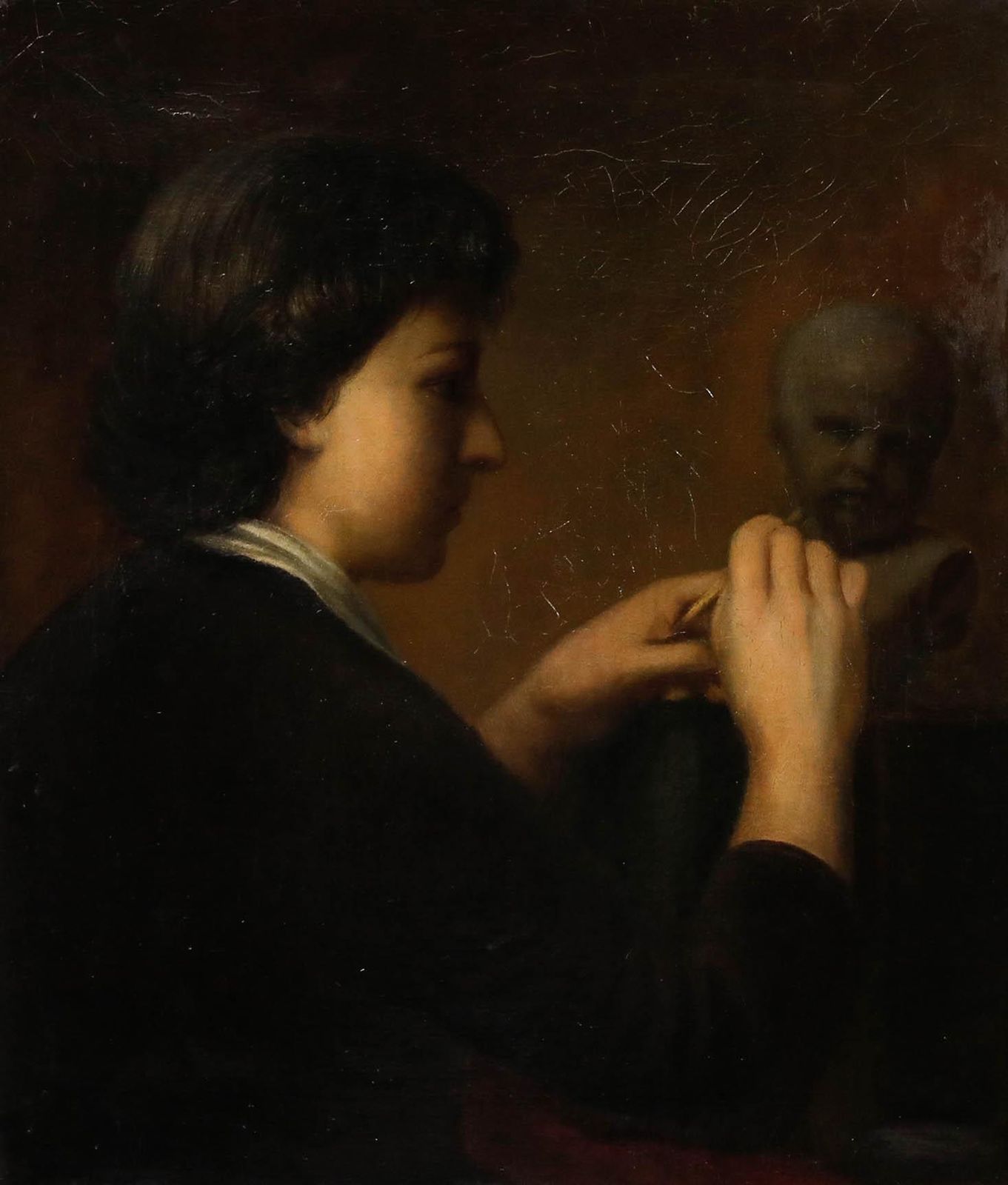 Attrib. Gerrit Buitendijk Kuijk (1805 1884) Mid 19th Century Oil, The Sculptor photo furniture