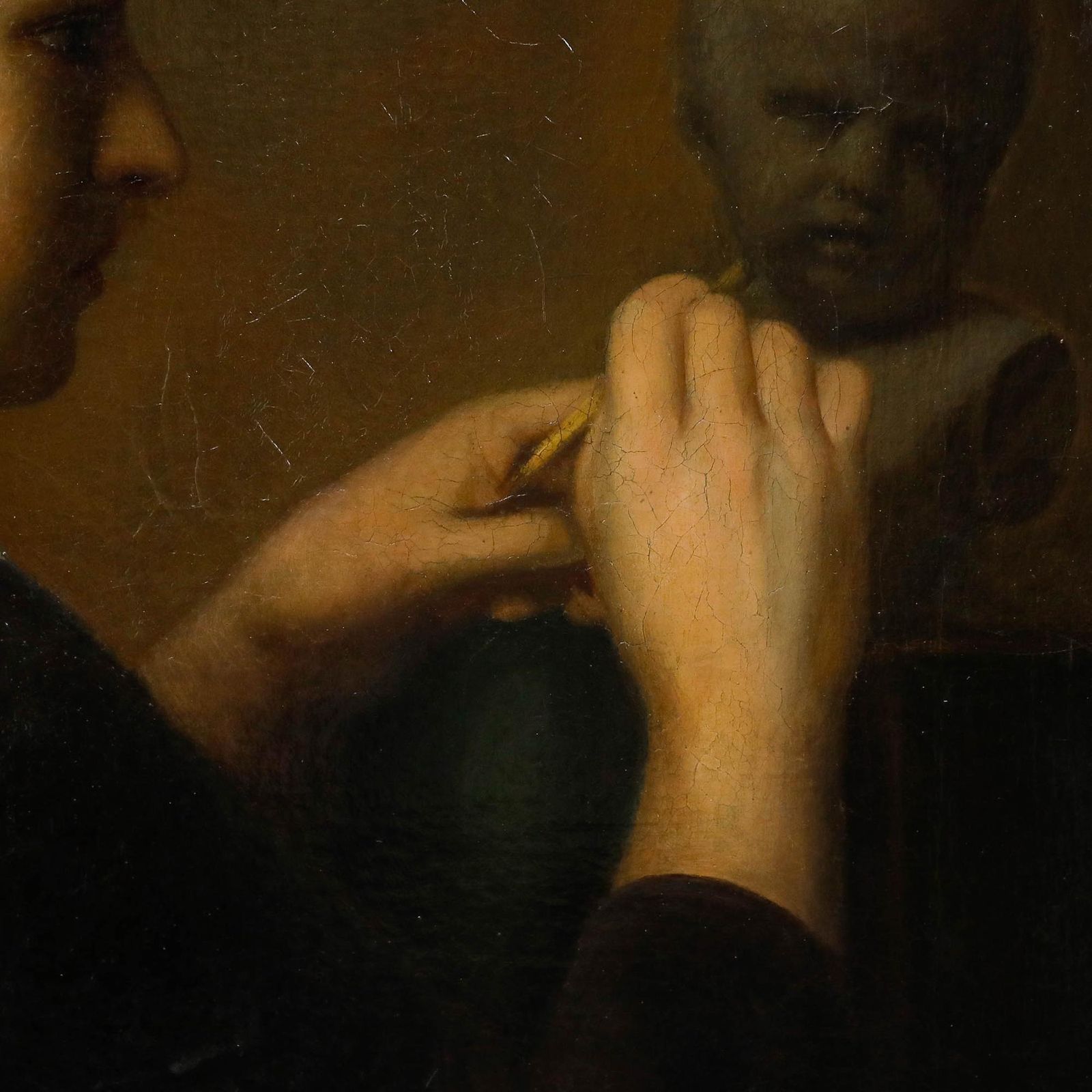 Attrib. Gerrit Buitendijk Kuijk (1805 1884) Mid 19th Century Oil, The Sculptor photo 995.0