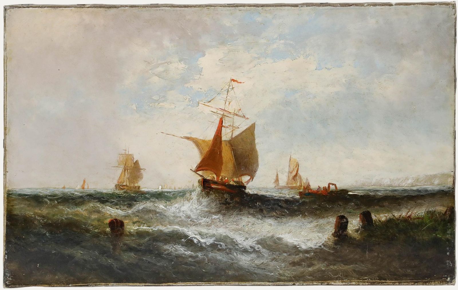 William P. Rogers (Act.1842 1883) 19th Century Oil, Ships Off Deal