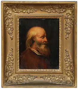 Framed 19th Century Oil Portrait Of A Gentleman In Profile photo furniture