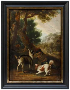 Manner Of Adriaen De Gryeff (1657 1722) Framed 18th Century Oil, The Standoff photo furniture