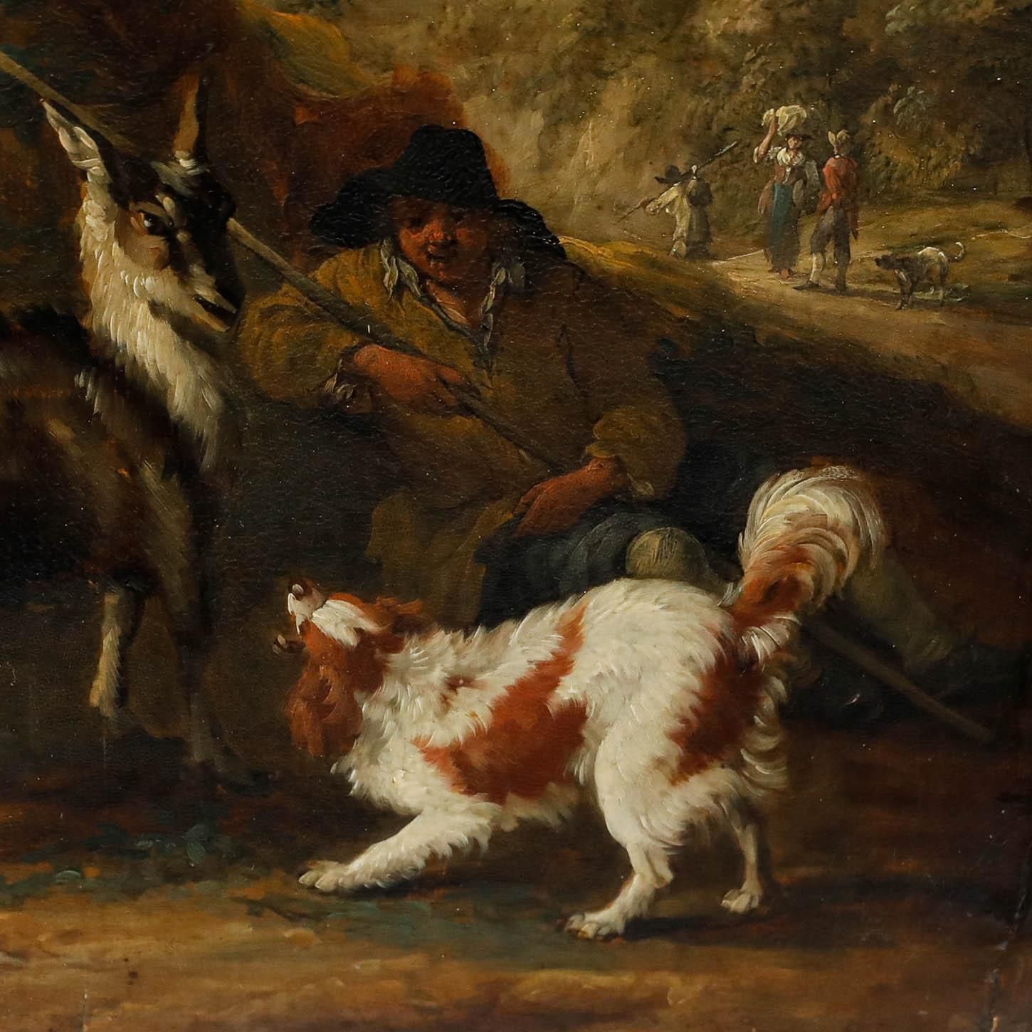 Manner Of Adriaen De Gryeff (1657 1722) Framed 18th Century Oil, The Standoff photo vinterior