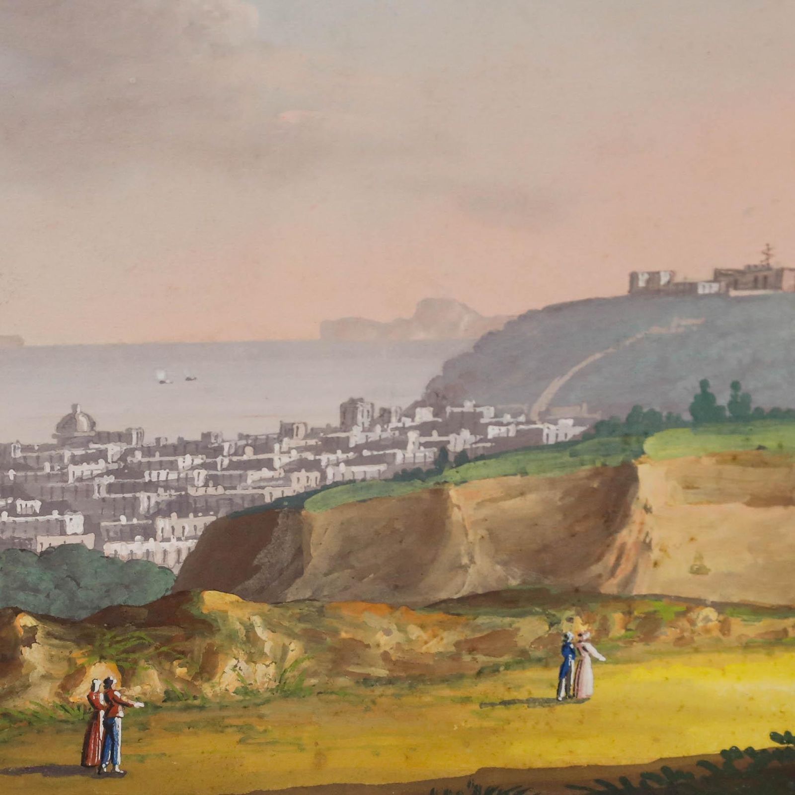 Framed Late 19th Century Gouache Napoli Da Capodimonte photo Art