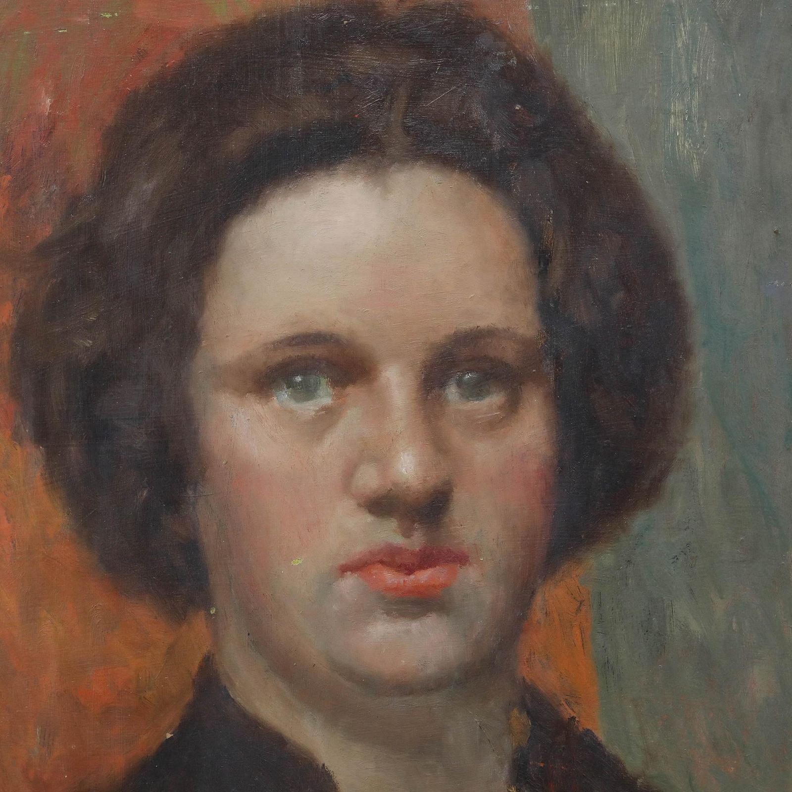 William Mason (1906  2002) 1964 Oil, Lady With Tortoiseshell Necklace photo Art