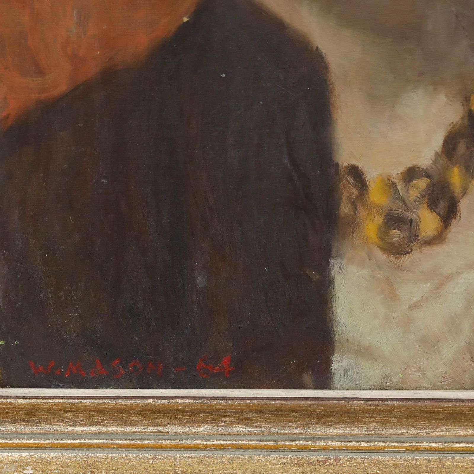 William Mason (1906  2002) 1964 Oil, Lady With Tortoiseshell Necklace photo vinterior