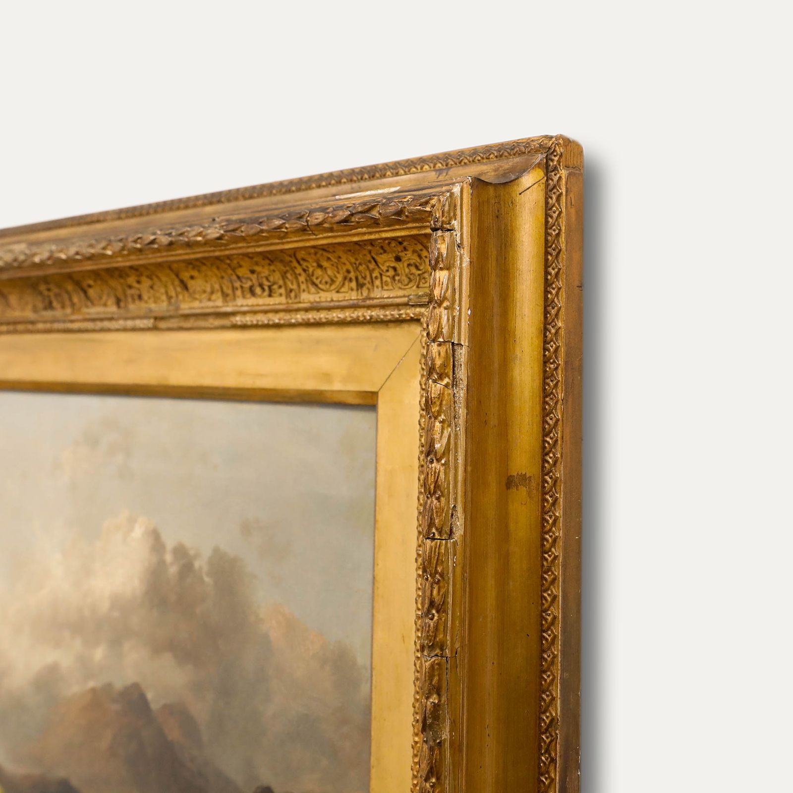 Joseph Horlor (1809 1887) Framed Late 19th Century Oil, Highland Vista photo vinterior