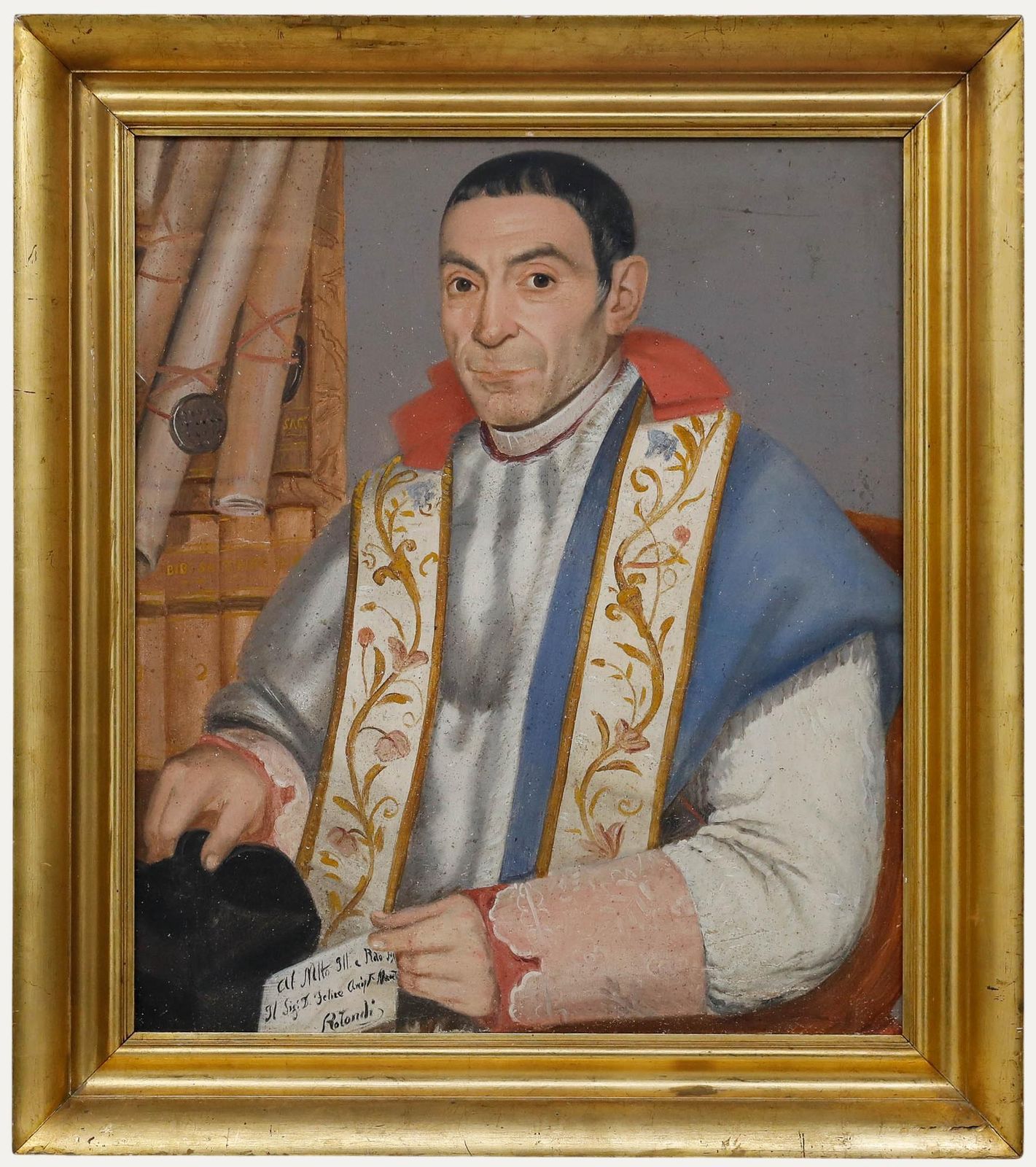 Italian School 1861 Oil Portrait Of A Clergyman